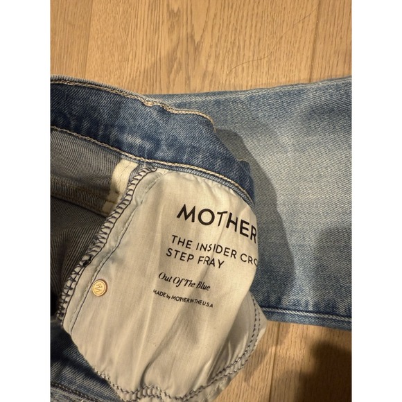 Mother  The Insider Crop Step Fray Jeans Out Of The Blue Size 26 25in - Picture 8 of 10